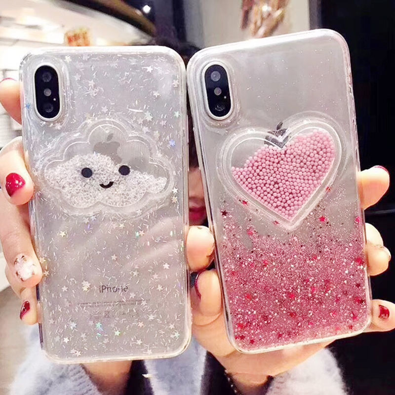 Liquid Smiling Heart Glitter Case - flexedcase