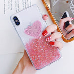 Liquid Smiling Heart Glitter Case - flexedcase